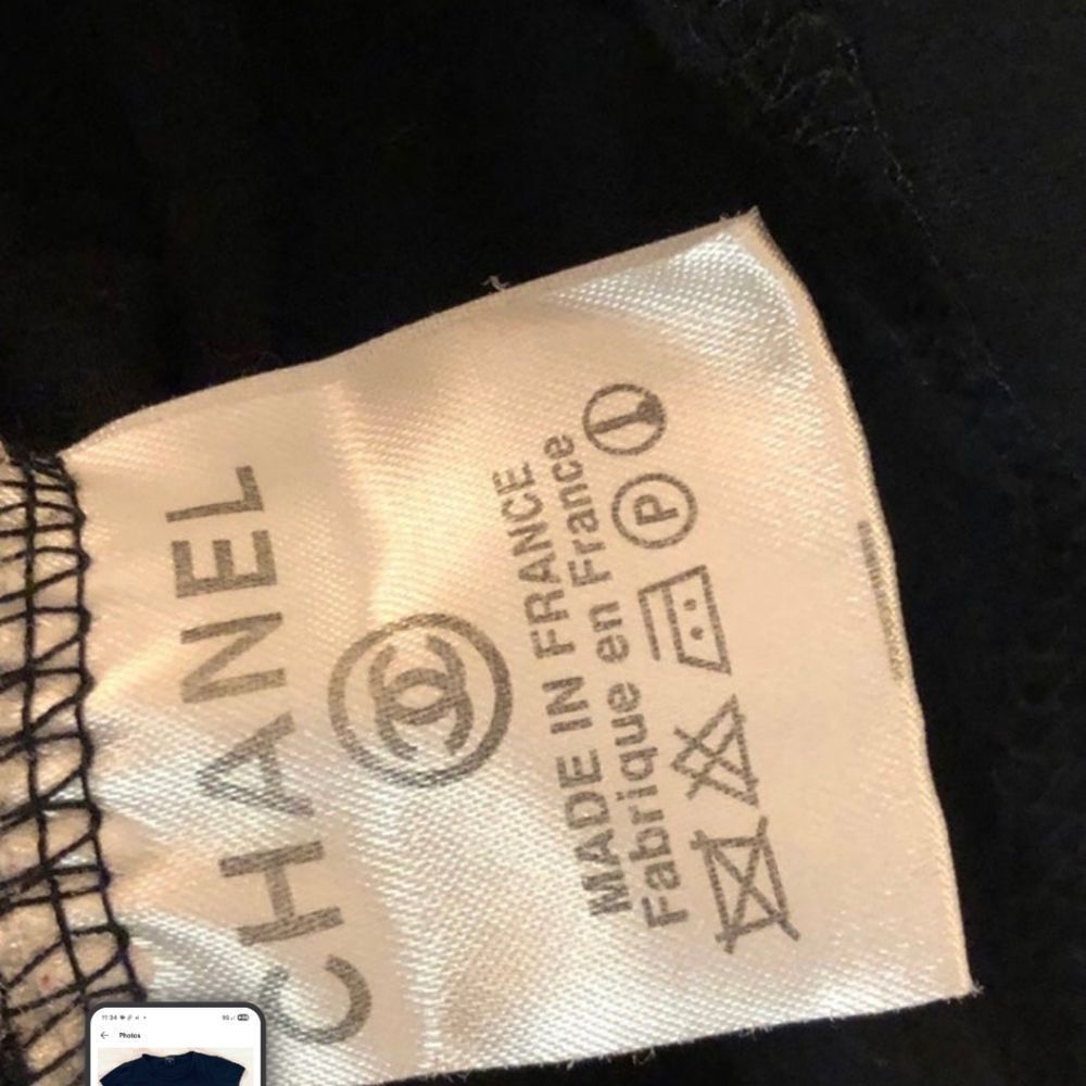 Authentic Chanel Sport Logo Black Short Sleeve Tee Size 38/Fits US SM/MED - Picture 2 of 7